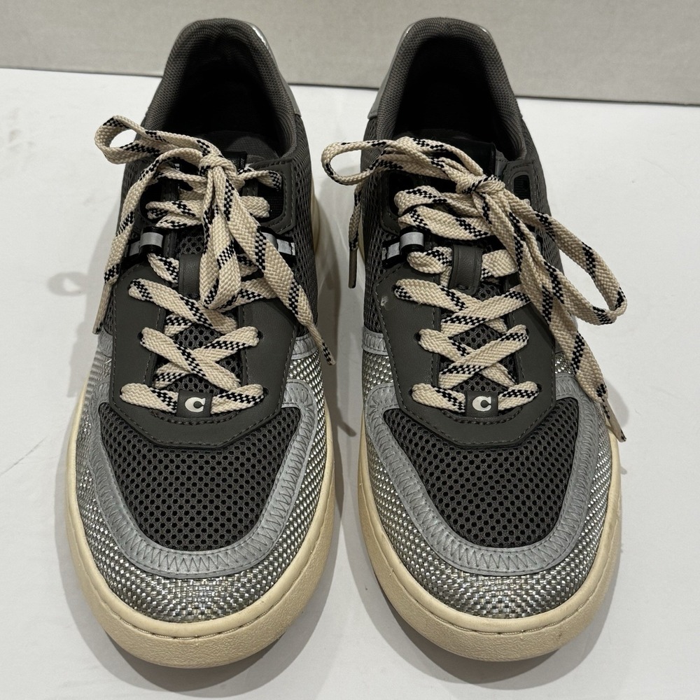 Coach Women's Lowline Canvas Low‎ Top Silver Retro Sneakers Sz 9.5 B Style G5233 - Picture 4 of 10